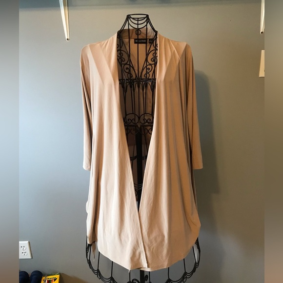 Ladies long dressy tie cardigan style top - Picture 2 of 5